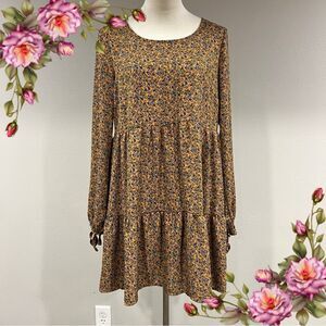 Wild Fable Floral Long Sleeve knee length Dress‎ size M med medium